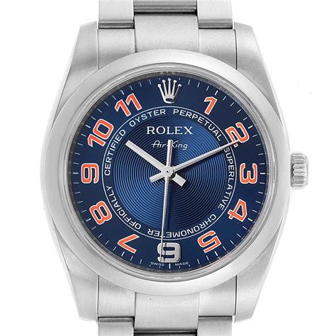 rolex 14200 blue|Rolex air king 114200 review.